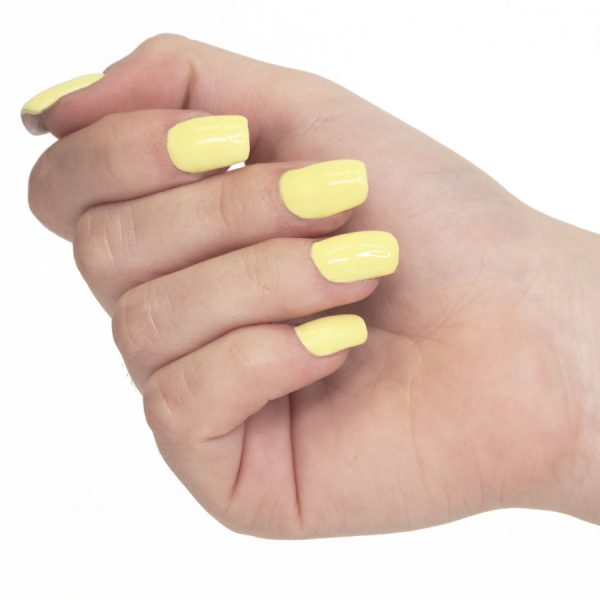 Esmaltes de uñas semipermanente on off lemon yellow