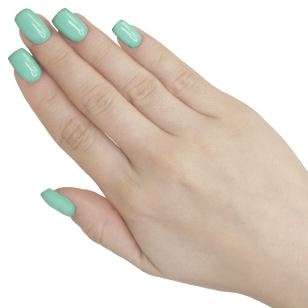 Esmaltes de uñas semipermanente on off verde pastel
